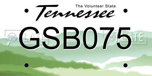 GSB075 Tennessee License Plate