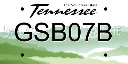 GSB07B Tennessee License Plate