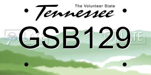 GSB129 Tennessee License Plate