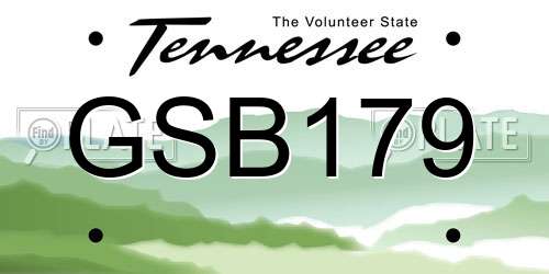 GSB179 Tennessee License Plate