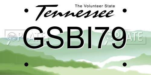 GSBI79 Tennessee License Plate