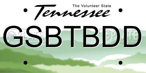 GSBTBDD Tennessee License Plate