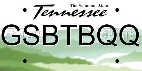 GSBTBQQ Tennessee License Plate