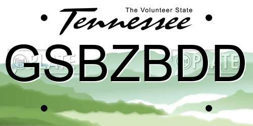 GSBZBDD Tennessee License Plate