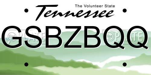GSBZBQQ Tennessee License Plate