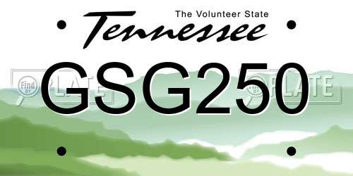 GSG250 Tennessee License Plate