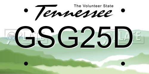 GSG25D Tennessee License Plate