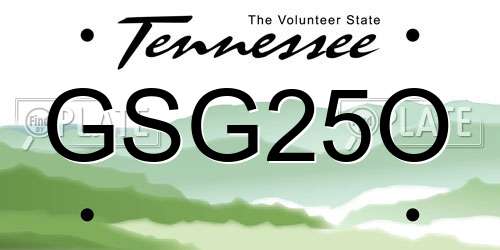 GSG25O Tennessee License Plate