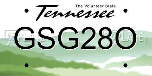 GSG28O Tennessee License Plate