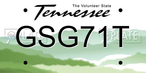 GSG71T Tennessee License Plate