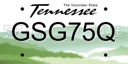GSG75Q Tennessee License Plate