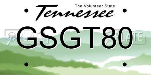 GSGT80 Tennessee License Plate