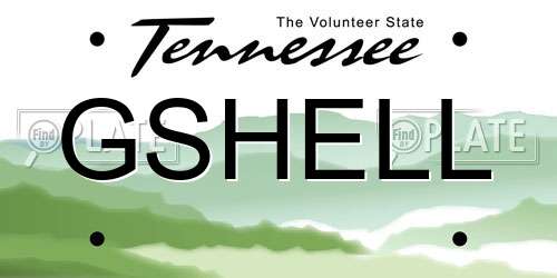 GSHELL Tennessee License Plate