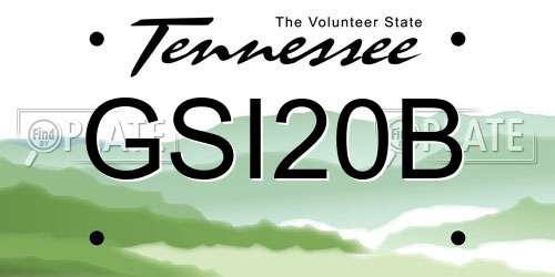 GSI20B Tennessee License Plate