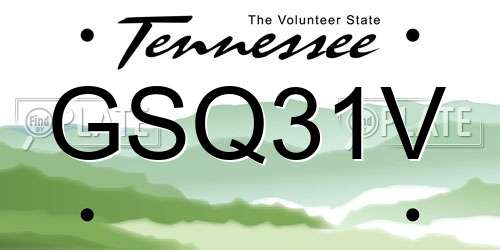GSQ31V Tennessee License Plate