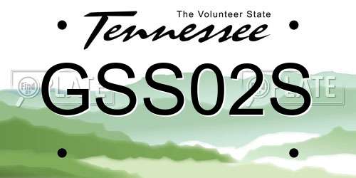 GSS02S Tennessee License Plate