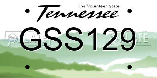 GSS129 Tennessee License Plate
