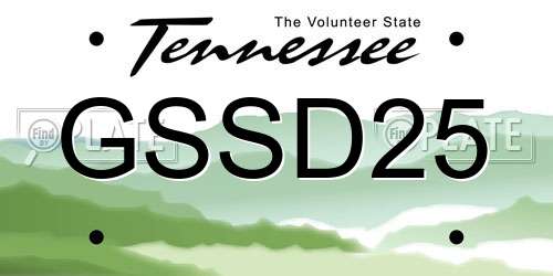 GSSD25 Tennessee License Plate