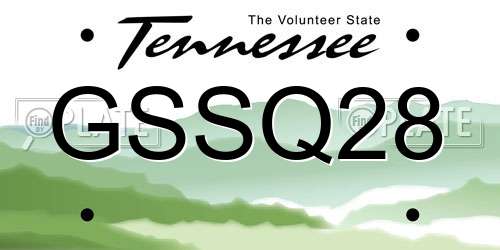 GSSQ28 Tennessee License Plate