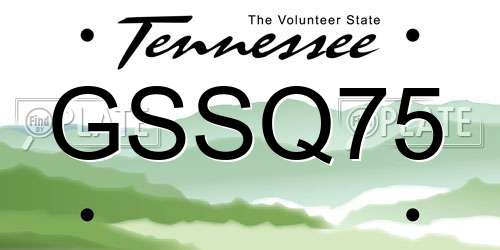 GSSQ75 Tennessee License Plate