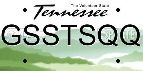 GSSTSQQ Tennessee License Plate