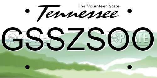 GSSZSOO Tennessee License Plate