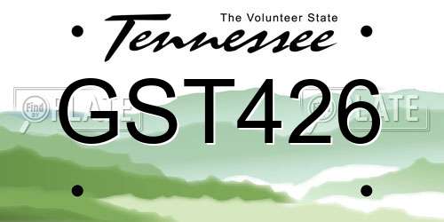 GST426 Tennessee License Plate