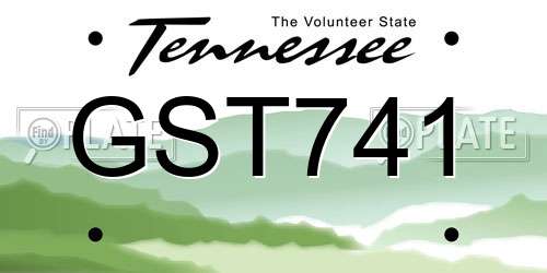 GST741 Tennessee License Plate