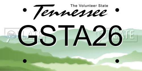 GSTA26 Tennessee License Plate