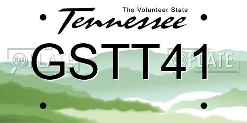 GSTT41 Tennessee License Plate