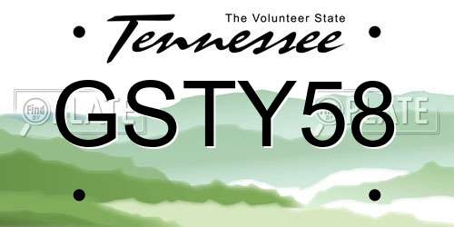 GSTY58 Tennessee License Plate