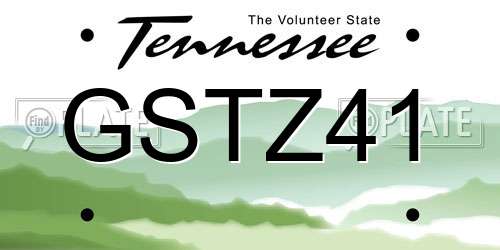 GSTZ41 Tennessee License Plate