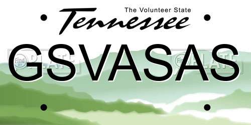GSVASAS Tennessee License Plate