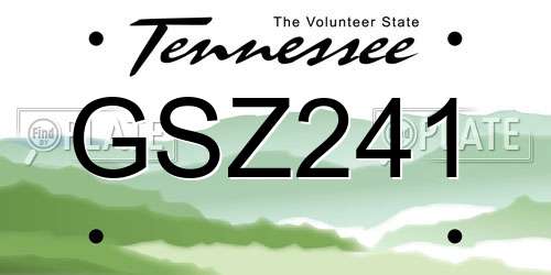 GSZ241 Tennessee License Plate