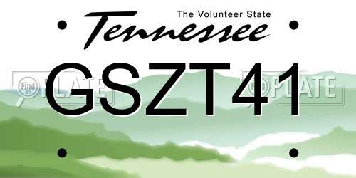 GSZT41 Tennessee License Plate