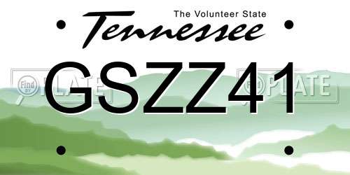 GSZZ41 Tennessee License Plate