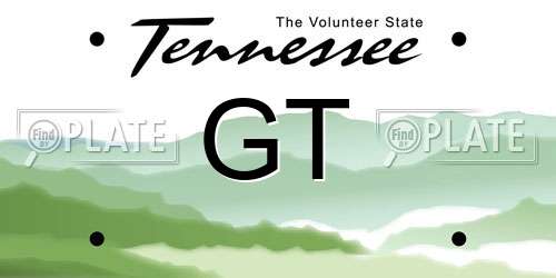 GT Tennessee License Plate