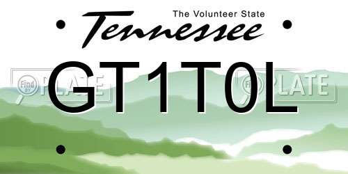 GT1T0L Tennessee License Plate