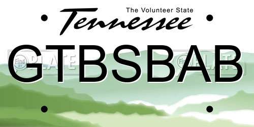 GTBSBAB Tennessee License Plate