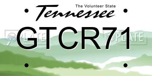 GTCR71 Tennessee License Plate