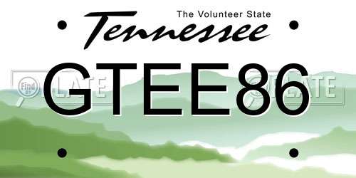 GTEE86 Tennessee License Plate