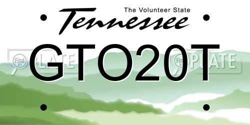 GTO20T Tennessee License Plate