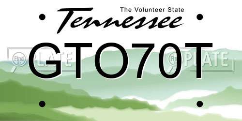 GTO70T Tennessee License Plate