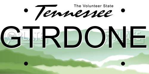 GTRDONE Tennessee License Plate