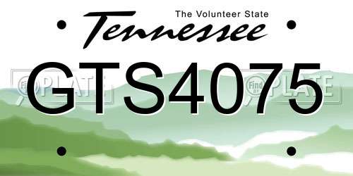 GTS4075 Tennessee License Plate