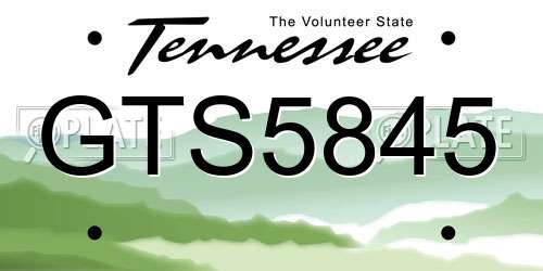 GTS5845 Tennessee License Plate