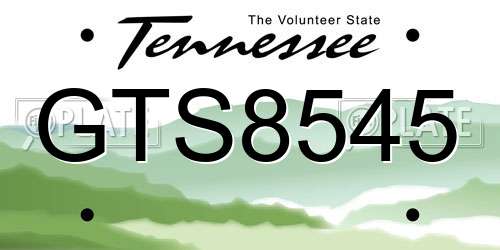 GTS8545 Tennessee License Plate