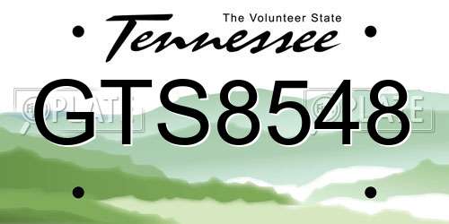 GTS8548 Tennessee License Plate