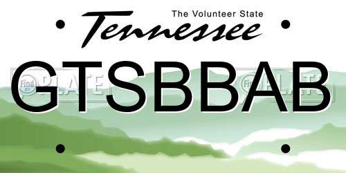 GTSBBAB Tennessee License Plate