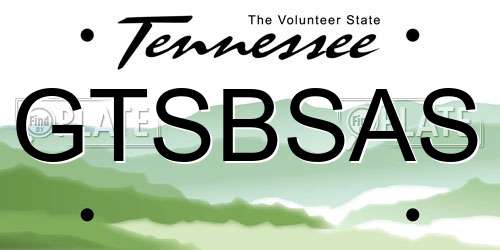 GTSBSAS Tennessee License Plate